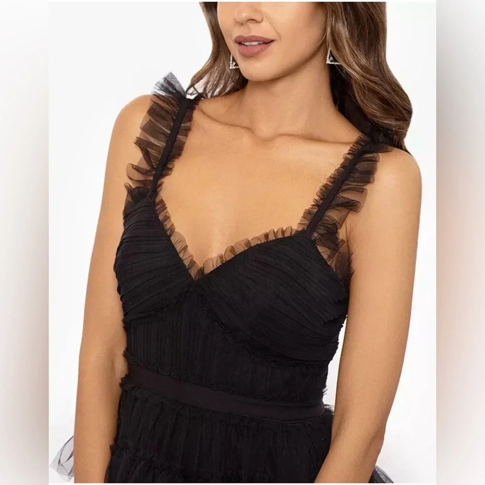 Betsy and Adam Black Layered Maxi Dress - Picture 4 of 9